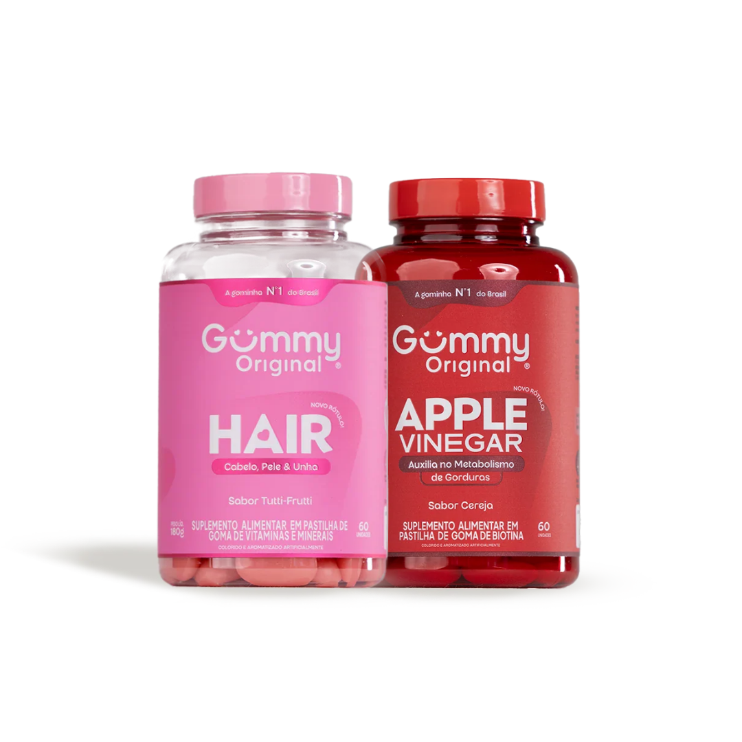 Kit com Gummy Hair Tutti-Frutti e Gummy Apple Vinegar
